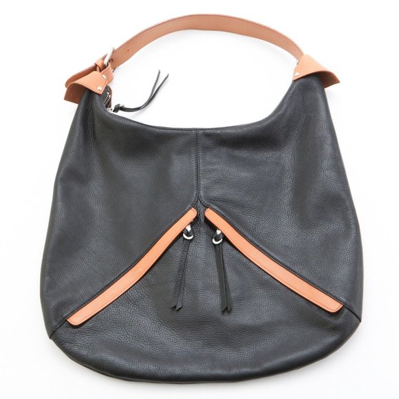 Christopher Kon Black Hobo  Tote Shoulder Bag